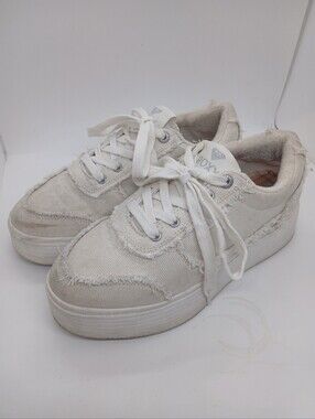 Roxy Sheilahh 2.0 Canvas Platform Sneaker Frayed Egret Colour 7.5